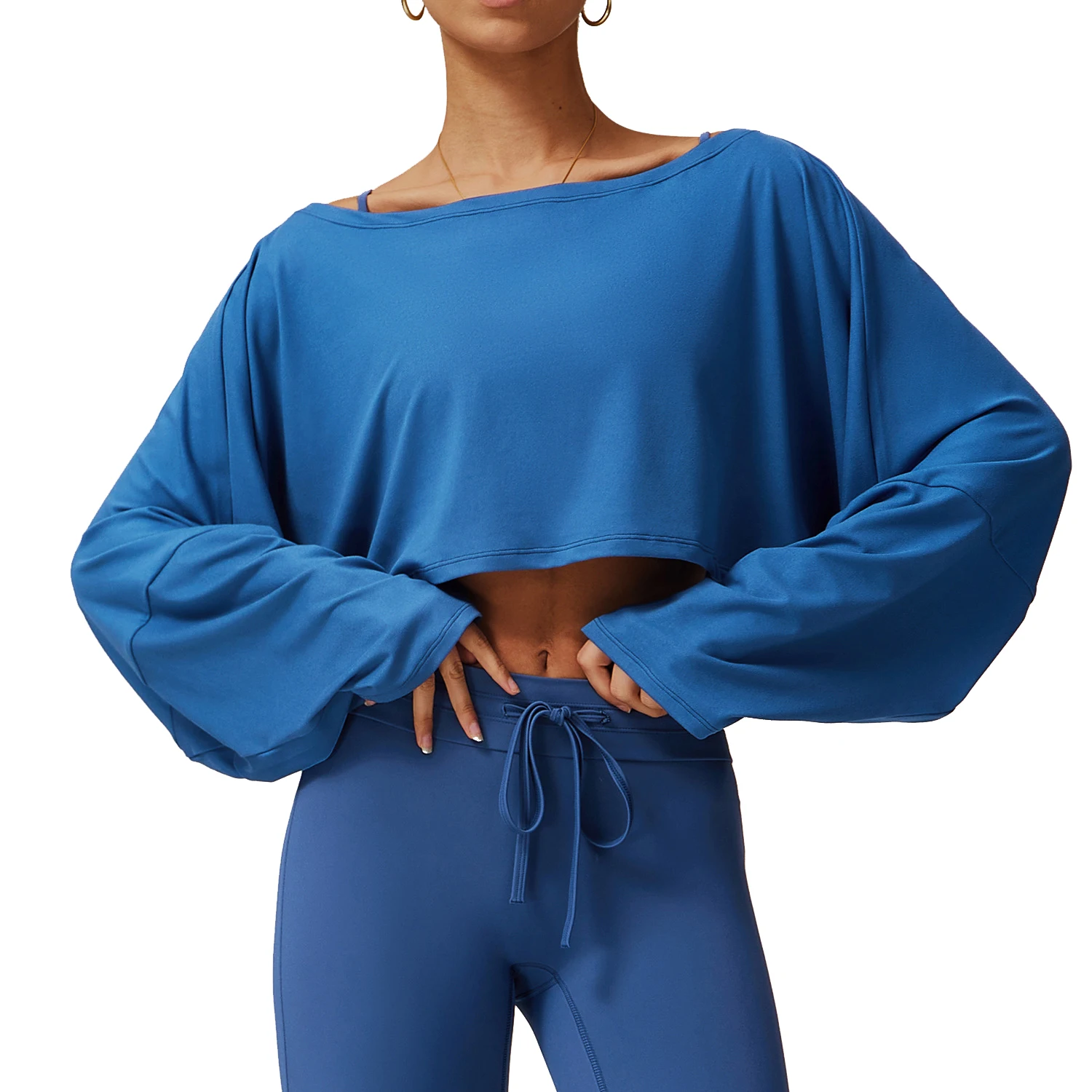 Women's Long Sleeve Crop Top Oversize High Quality Non-Shoulder Loose Fit Custom Windproof Casual Yoga Sport Top
Women's Long Sleeve Crop Top Oversize High Quality Non-Shoulder Loose Fit Custom Windproof Casual Yoga Sport Top