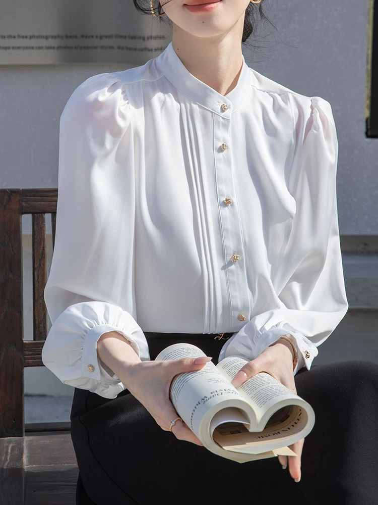 QOERLIN Ladies Work Tops and Blouses for Office Single-Breasted Long Sleeve Stand Collar Loose Casual White Shirt Satin Tops XXL
QOERLIN Ladies Work Tops and Blouses for Office Single-Breasted Long Sleeve Stand Collar Loose Casual White Shirt Satin Tops XXL