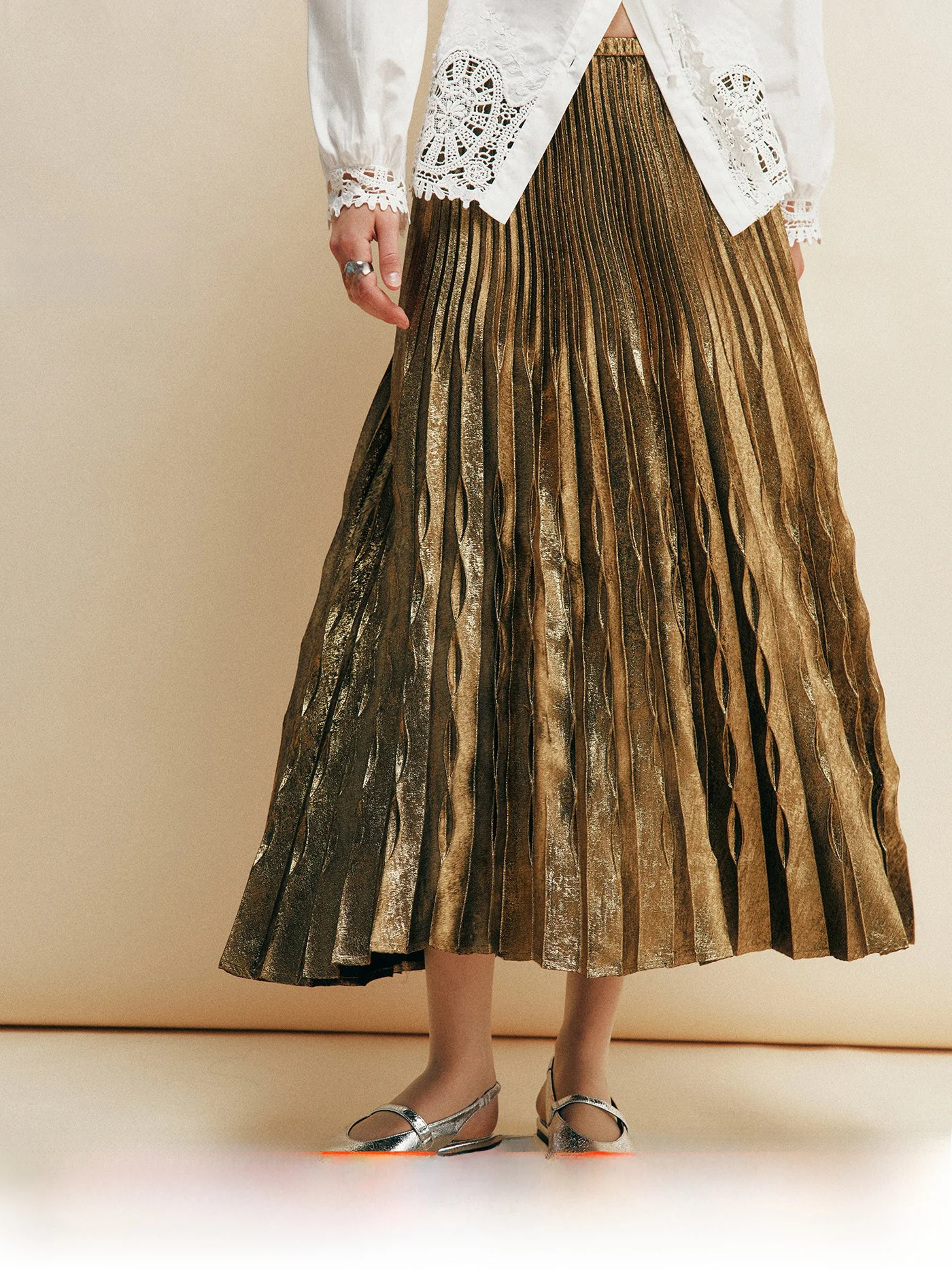 Anti-Wrinkle Maintaining Elastic Waist A-Line Pleated Skirt Three-Dimensional Folded Texture High-End Feeling Women's Skirt
Anti-Wrinkle Maintaining Elastic Waist A-Line Pleated Skirt Three-Dimensional Folded Texture High-End Feeling Women's Skirt