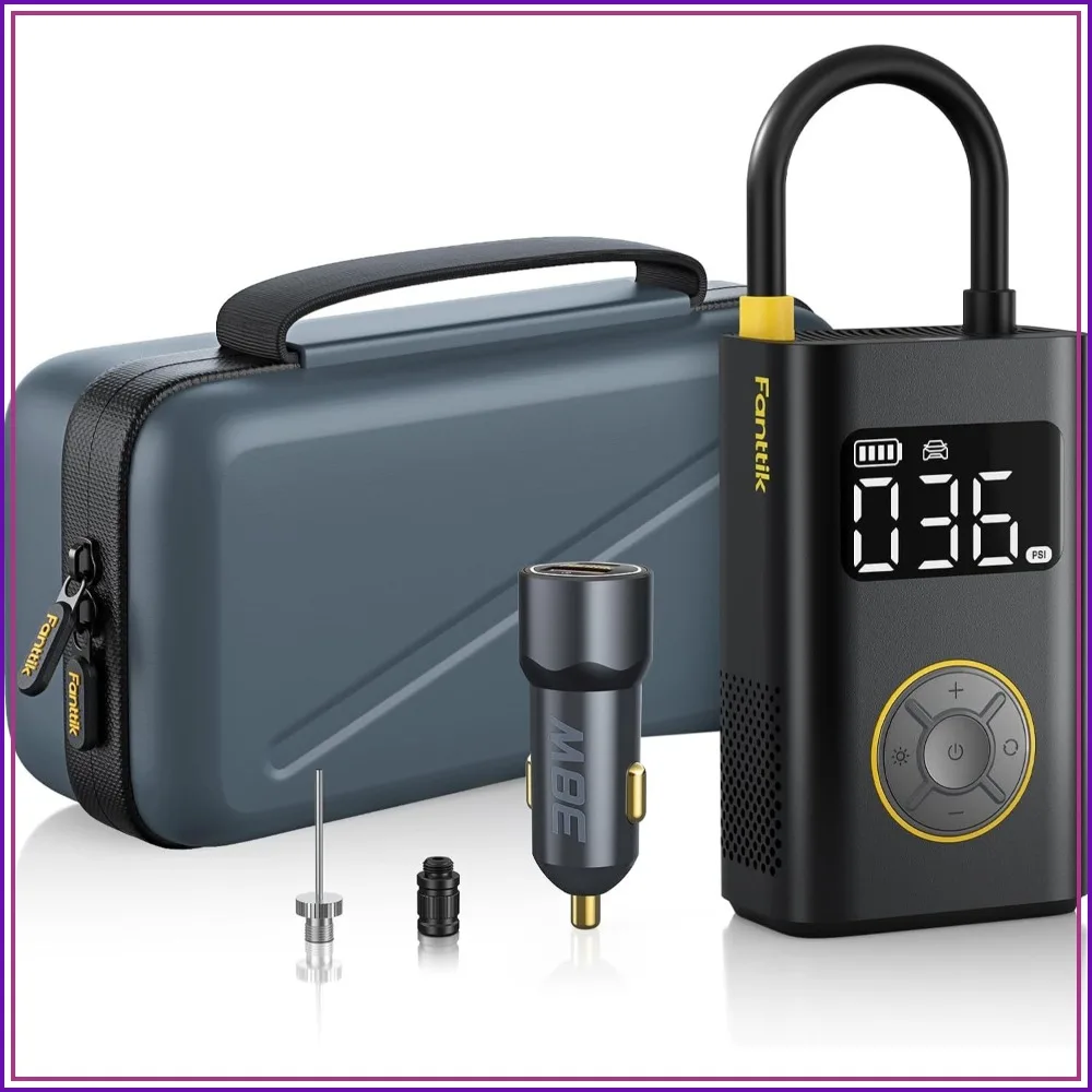 150PSI Portable Tire Inflator for Compact Car, 1Min Fast Inflate Air Pump with Digital Gauge, Electric Bikes, Motorcycle, Ball, Deluxe
150PSI Portable Tire Inflator for Compact Car, 1Min Fast Inflate Air Pump with Digital Gauge, Electric Bikes, Motorcycle, Ball, Deluxe