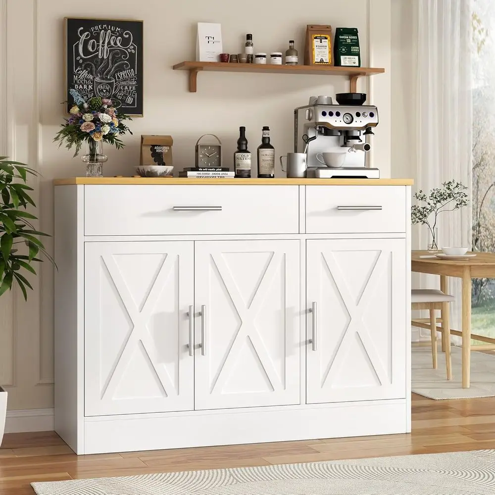 43” Coee Bar Cabinet, armhouse Buet Cabinet with Storage, Sideboard Buet with Ders and Shelves or Kitchen, White
43” Coee Bar Cabinet, armhouse Buet Cabinet with Storage, Sideboard Buet with Ders and Shelves or Kitchen, White