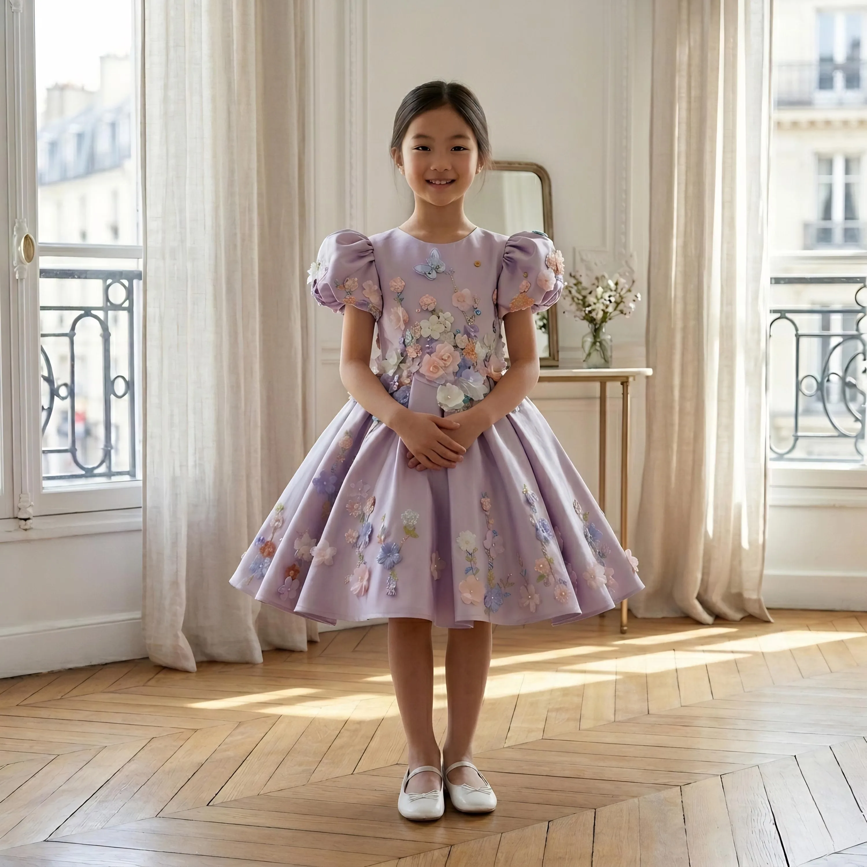 Custom Luxury Flower Girl Dress Wedding Gown Birthday Party Pageant Catwalk Puff Sleeve 3D Floral Embroidery Satin Dress فساتين
Custom Luxury Flower Girl Dress Wedding Gown Birthday Party Pageant Catwalk Puff Sleeve 3D Floral Embroidery Satin Dress فساتين
