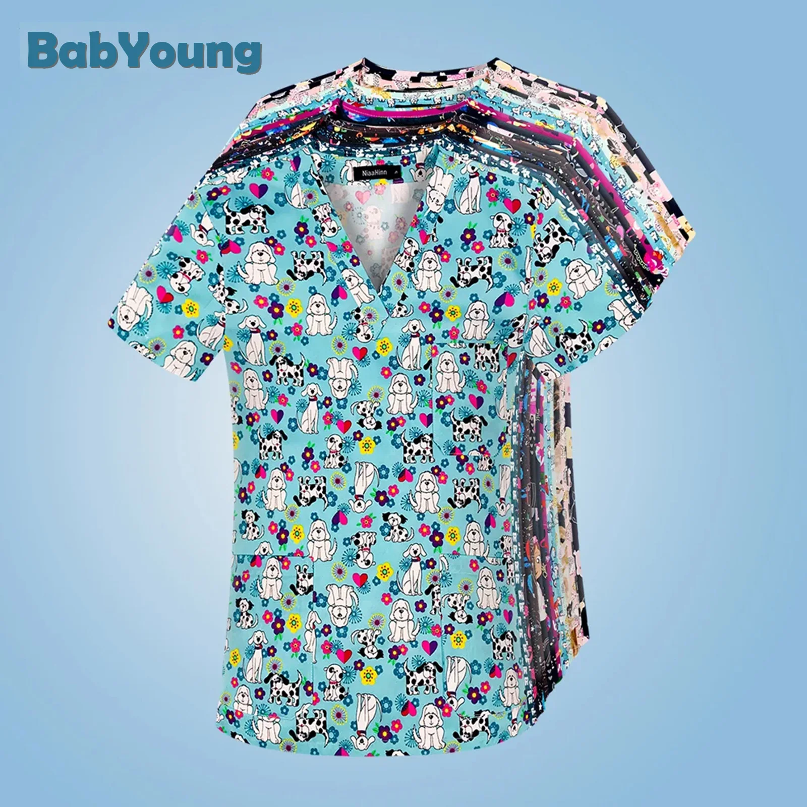 Nurse Uniform Short Sleeve Scrub Shirt Women Men Scrub Top Hospital Working Uniform Cute Cartoon Print Overalls Surgical Uniform
Nurse Uniform Short Sleeve Scrub Shirt Women Men Scrub Top Hospital Working Uniform Cute Cartoon Print Overalls Surgical Uniform