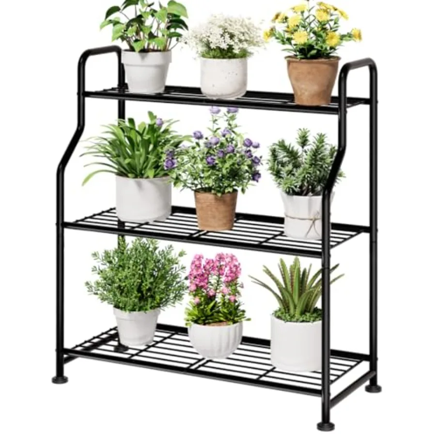 Plant Stand Indoor and Outdoor - 3-Tier Metal Plant Shelf with Adjustable Leveling Feet Easy to Assemble Planter Stand for Pati
Plant Stand Indoor and Outdoor - 3-Tier Metal Plant Shelf with Adjustable Leveling Feet Easy to Assemble Planter Stand for Pati