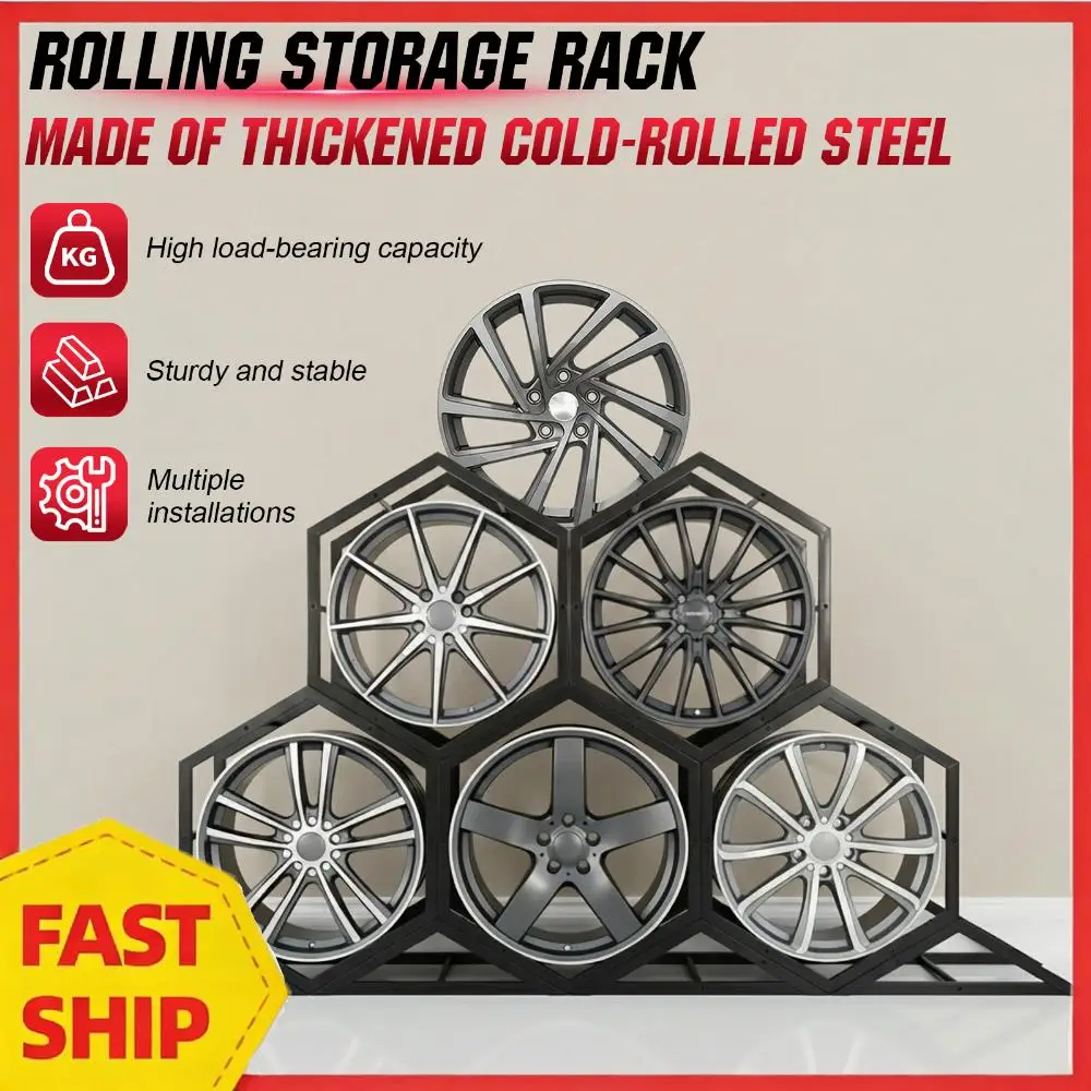 Adjustable Wall Mount Tire Rack for Garage Heavy Duty Steel Spare Tyre Organizer for Exhibition Shop Garage Trade Show
Adjustable Wall Mount Tire Rack for Garage Heavy Duty Steel Spare Tyre Organizer for Exhibition Shop Garage Trade Show