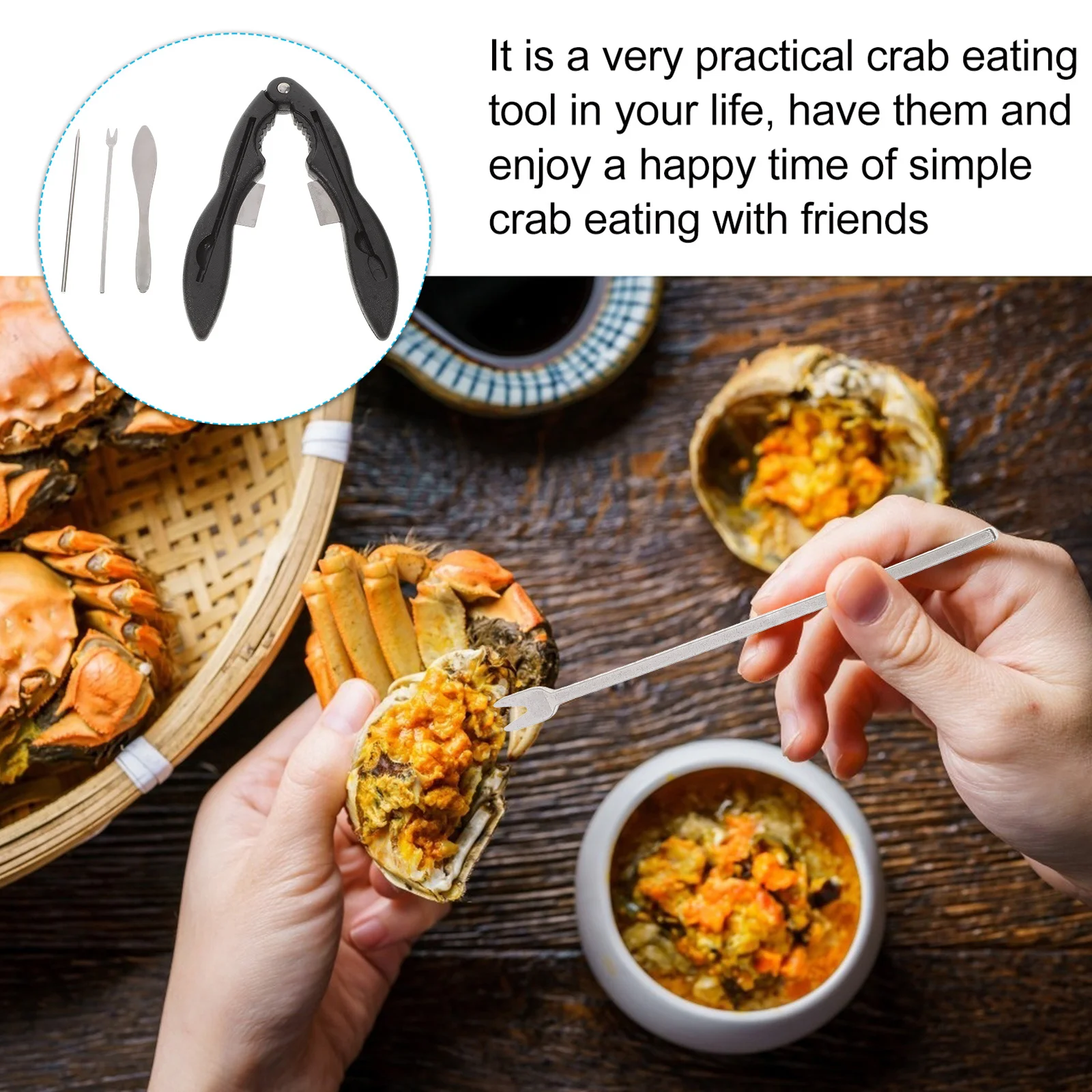 1Set Stainless Steel Crab Crackers Tools Lightweight Sturdy Handle Useful for Crabs Lobsters Indoor Outdoor Metal Kitchen
1Set Stainless Steel Crab Crackers Tools Lightweight Sturdy Handle Useful for Crabs Lobsters Indoor Outdoor Metal Kitchen