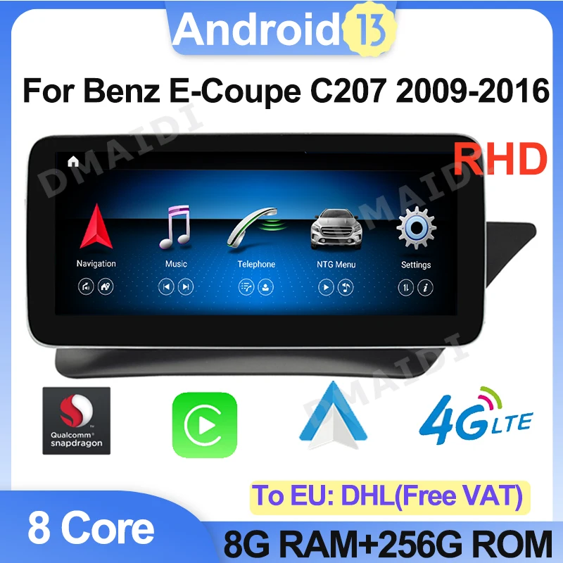 Android 13 System Qualcomm 8+128 /256G Wireless Carplay GPS Navigation For Mercedes Benz E Coupe 2-Door C207 E207 2009-2015 RHD
Android 13 System Qualcomm 8+128 /256G Wireless Carplay GPS Navigation For Mercedes Benz E Coupe 2-Door C207 E207 2009-2015 RHD