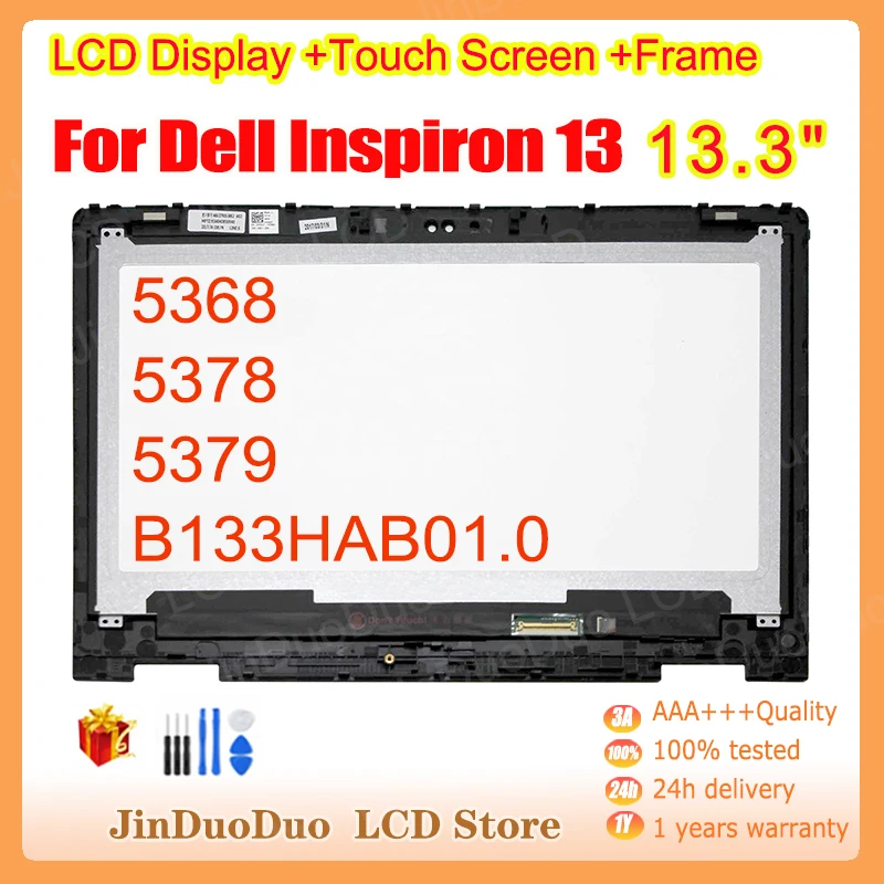 13.3"Original For DELL Inspiron 13 5368 5378 p69g LCD Display Touch Digitizer Assembly BEZEL B133HAB01.0 NV133FHM-N41 A11 FHD
13.3"Original For DELL Inspiron 13 5368 5378 p69g LCD Display Touch Digitizer Assembly BEZEL B133HAB01.0 NV133FHM-N41 A11 FHD