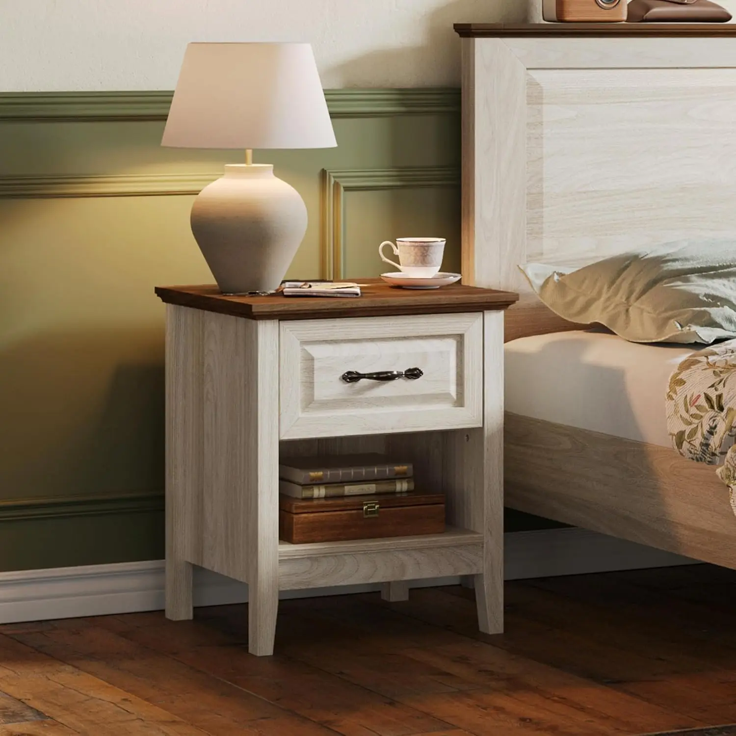 Night Stand 18.9" Farmhouse Wood Night Stand with Type-C Charging Station Open Storage Shelf Nightstands with Drawer Side Table
Night Stand 18.9" Farmhouse Wood Night Stand with Type-C Charging Station Open Storage Shelf Nightstands with Drawer Side Table