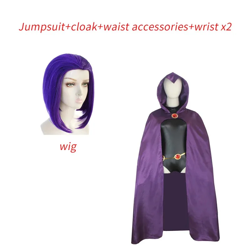 Cartoon Anime Teen Titans Raven Cosplay Costumes Sexy Women Jumpsuits Cloak Belt Set Halloween Party Cosplays Clothing Suits
Cartoon Anime Teen Titans Raven Cosplay Costumes Sexy Women Jumpsuits Cloak Belt Set Halloween Party Cosplays Clothing Suits