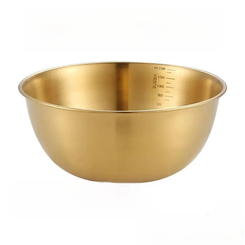 Korean Style Gold Color Thickened Stainless Steel Salad Bowl for Home Use Cold Noodles Soup Bowl Instant Noodles Rice Bowl
Korean Style Gold Color Thickened Stainless Steel Salad Bowl for Home Use Cold Noodles Soup Bowl Instant Noodles Rice Bowl