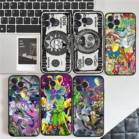 Funny R-Rick And M-Morty-S Phone Case For IPhone 16 Pro Max 15 17 Plus 14 13 12 Mini 11 Black Cover