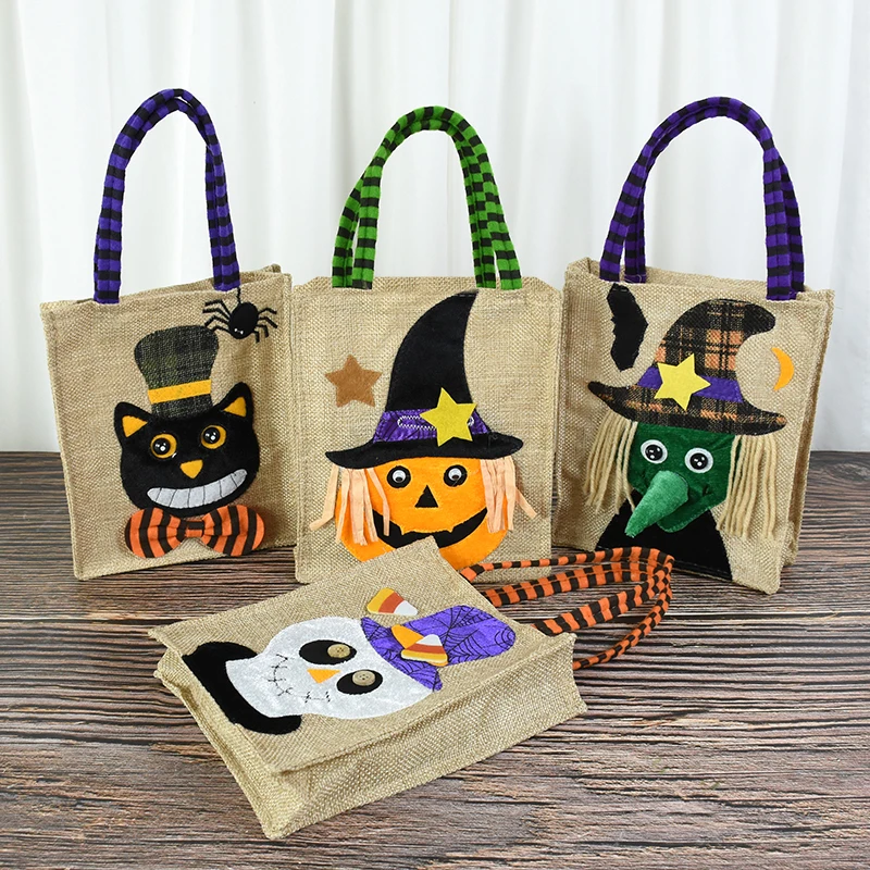 1pc Halloween Jute Gift Handbag Cartoon Pumpkin Witch Skull Shopping Bags Trick Or Treat Biscuit Candy Bag Halloween Party Decor
1pc Halloween Jute Gift Handbag Cartoon Pumpkin Witch Skull Shopping Bags Trick Or Treat Biscuit Candy Bag Halloween Party Decor