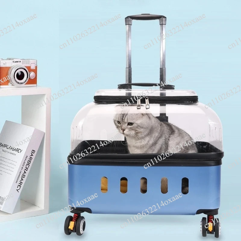 Transparent Pet Carrier Backpack Portable Dog Trolley Case Comfortable Breathable Cat Travel Cage Trendy Flight Case with Wheels
Transparent Pet Carrier Backpack Portable Dog Trolley Case Comfortable Breathable Cat Travel Cage Trendy Flight Case with Wheels