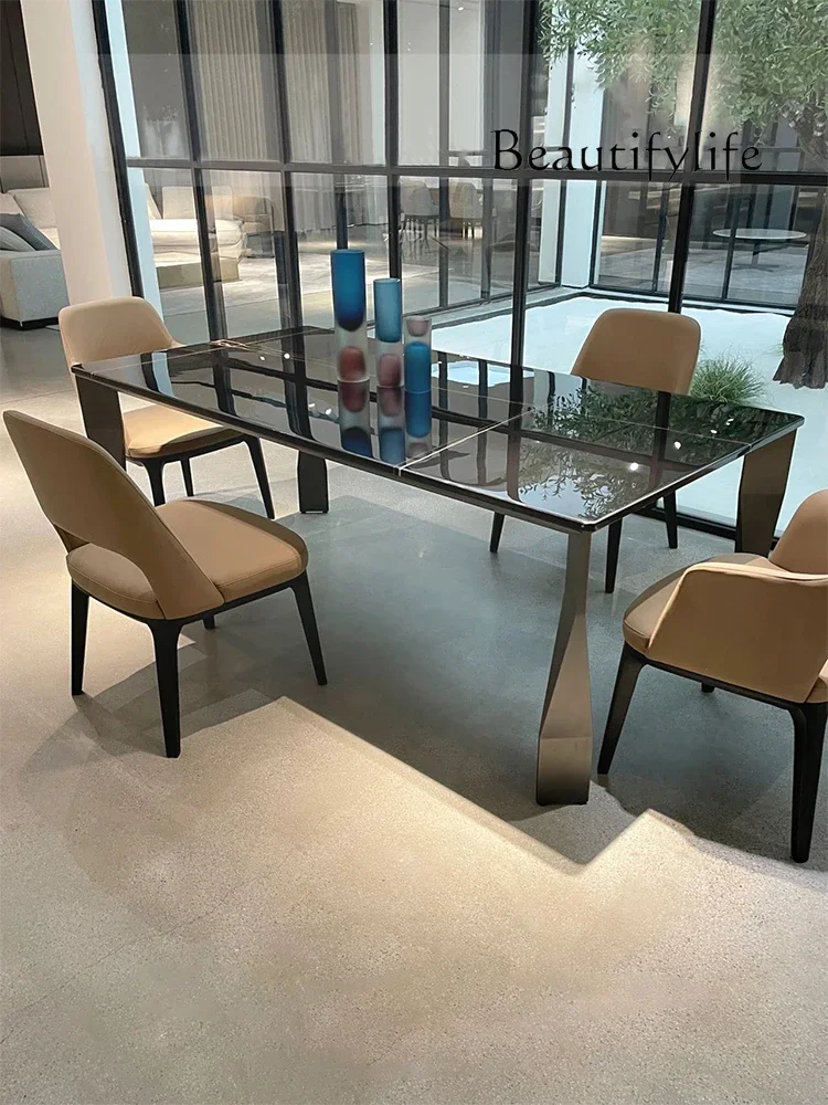 Italian Natural Marble Dining-Table Large Flat Restaurant Rectangular Villa Modern Light Luxury Dining Table
Italian Natural Marble Dining-Table Large Flat Restaurant Rectangular Villa Modern Light Luxury Dining Table