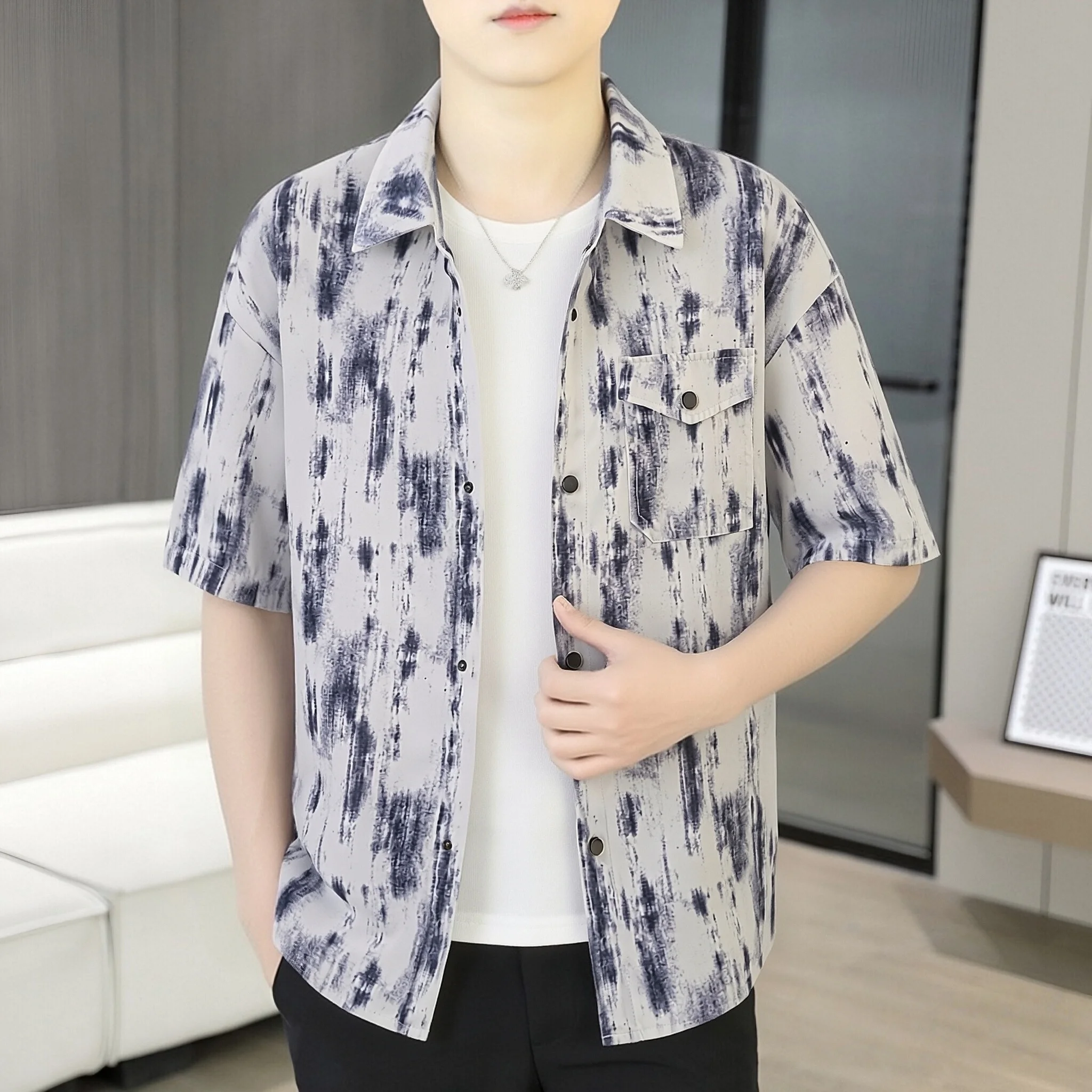 New Men's Casual Short Sleeved Shirts 2026 Summer Youth Slim Fit Breathable And Thin Versatile Tops-Shirt High Streetwear Tees
New Men's Casual Short Sleeved Shirts 2026 Summer Youth Slim Fit Breathable And Thin Versatile Tops-Shirt High Streetwear Tees