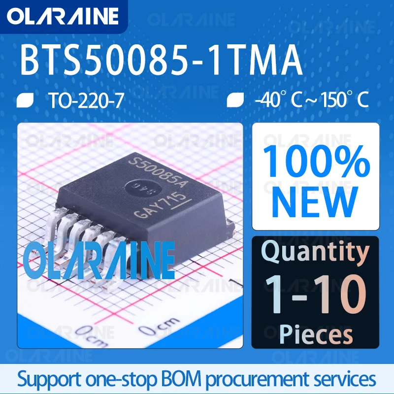 1/5/10Pcs BTS50085-1TMA TO-220-7 100%New management switches for power distribution 90 A 9 mOhms 400 us 110 us IC chip circuit
1/5/10Pcs BTS50085-1TMA TO-220-7 100%New management switches for power distribution 90 A 9 mOhms 400 us 110 us IC chip circuit