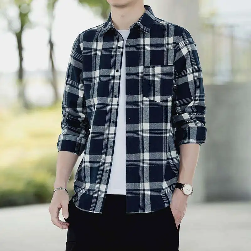 Spring Men's Longsved Shirt Cotton Plaid Neck PU Leather Cleanfit Style Nine Sleeve Length Deformation Resistant
Spring Men's Longsved Shirt Cotton Plaid Neck PU Leather Cleanfit Style Nine Sleeve Length Deformation Resistant
