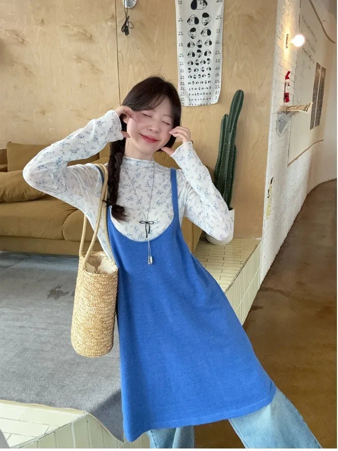 plus Size Women's Slimming Layering Set Pure Desire Floral Long Sleeve Knitted Base Shirt Design Sense Knit Halter Dress
plus Size Women's Slimming Layering Set Pure Desire Floral Long Sleeve Knitted Base Shirt Design Sense Knit Halter Dress