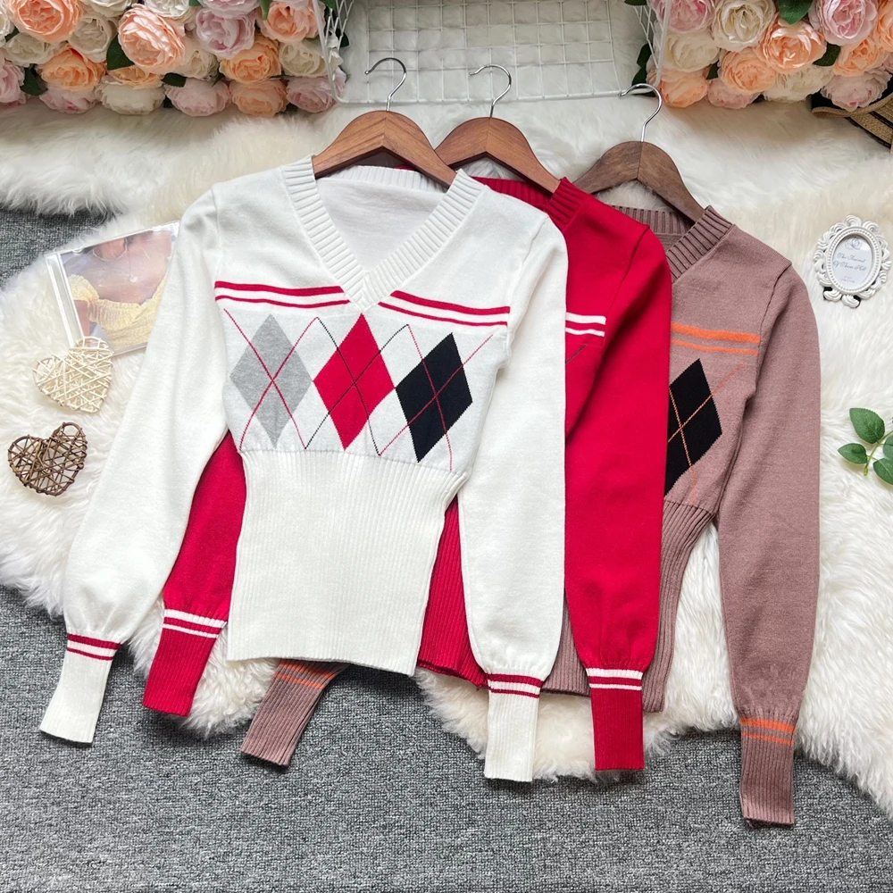YuooMuoo Chic Fashion Knitted Tops 2025 New Y2K Rhombus Slim Waist Long Sleeve Sweaters Korean Fashion Streewear Lady Shirts
YuooMuoo Chic Fashion Knitted Tops 2025 New Y2K Rhombus Slim Waist Long Sleeve Sweaters Korean Fashion Streewear Lady Shirts