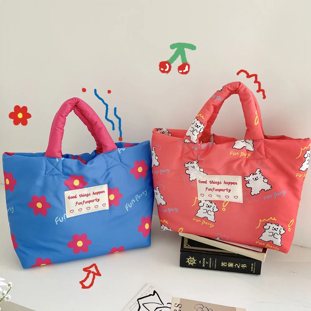 Cute Cartoon Dog Cotton Padded Tote Bag Tulips Flower Mommy Quilte Handbag Korean Style Portable Flower Shoulder Bag Outgoing
Cute Cartoon Dog Cotton Padded Tote Bag Tulips Flower Mommy Quilte Handbag Korean Style Portable Flower Shoulder Bag Outgoing