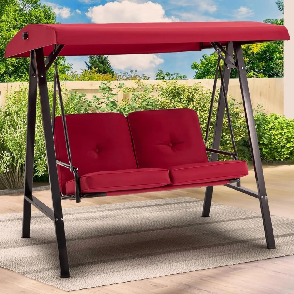 2-Seat Outdoor Patio Swing Chair with Adjustable Canopy, Porch Swings Chairs for Adult, Outside Swing Bench with Removable.
2-Seat Outdoor Patio Swing Chair with Adjustable Canopy, Porch Swings Chairs for Adult, Outside Swing Bench with Removable.