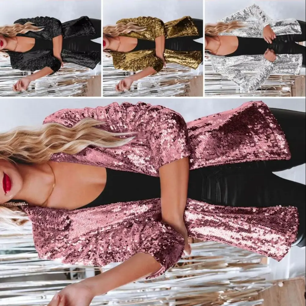 Women Sequin Suit Coat Lapel Suit Jacket Women’s Shiny Sequin Suit Coat Open Front Jacket Solid Color Party Blazer for Street
Women Sequin Suit Coat Lapel Suit Jacket Women’s Shiny Sequin Suit Coat Open Front Jacket Solid Color Party Blazer for Street