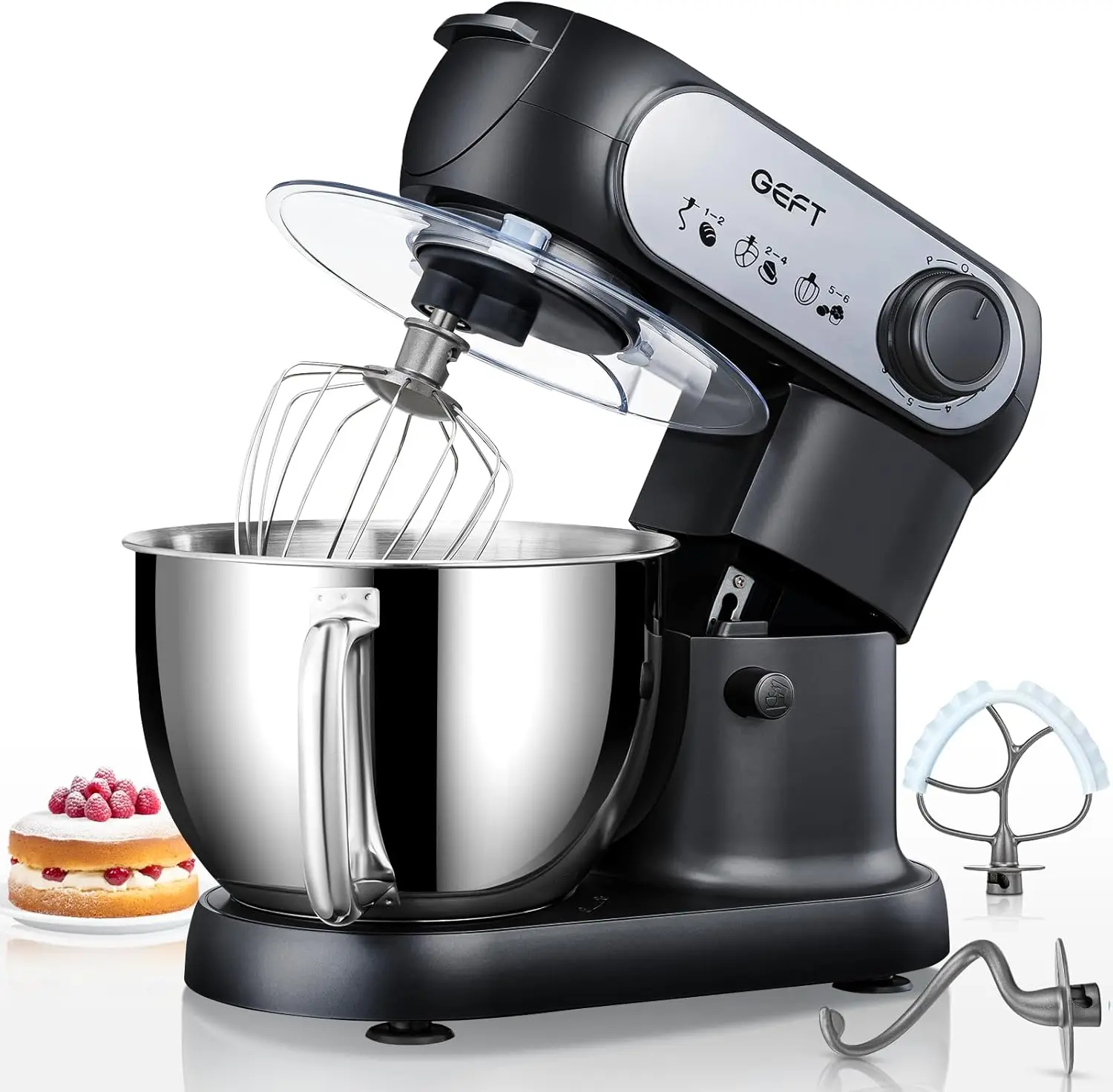 Stand Mixer, 6 QT 600W Tilt-Head Dough Mixer, 6+P speed Mixers Kitchen Electric Stand Mixer with Stainless Steel Bowl
Stand Mixer, 6 QT 600W Tilt-Head Dough Mixer, 6+P speed Mixers Kitchen Electric Stand Mixer with Stainless Steel Bowl
