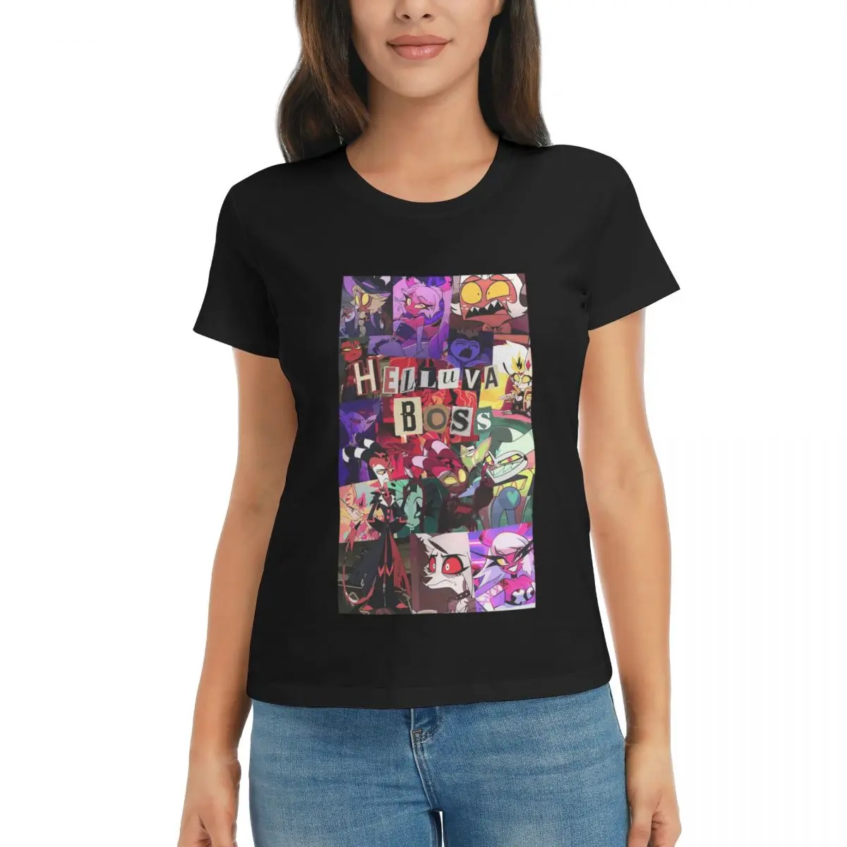 Женская футболка Helluva Boss с рисунком, летние футболки с короткими рукавами, хлопковые футболки с круглым вырезом, одежда, топы, уличная одежда
Женская футболка Helluva Boss с рисунком, летние футболки с короткими рукавами, хлопковые футболки с круглым вырезом, одежда, топы, уличная одежда