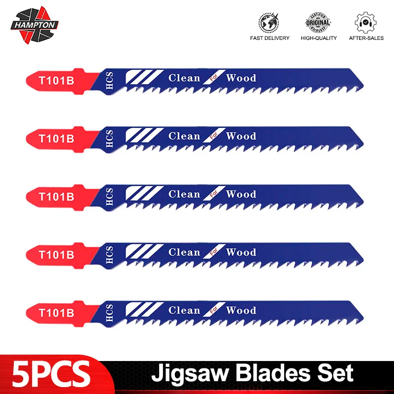 HAMPTON 5PCS Jigsaw Blades HCS Steel T-Shank Curve Cutting Tool For Wood Plastic T1318A T101B T101BR T111C T111D T144D T244D
HAMPTON 5PCS Jigsaw Blades HCS Steel T-Shank Curve Cutting Tool For Wood Plastic T1318A T101B T101BR T111C T111D T144D T244D