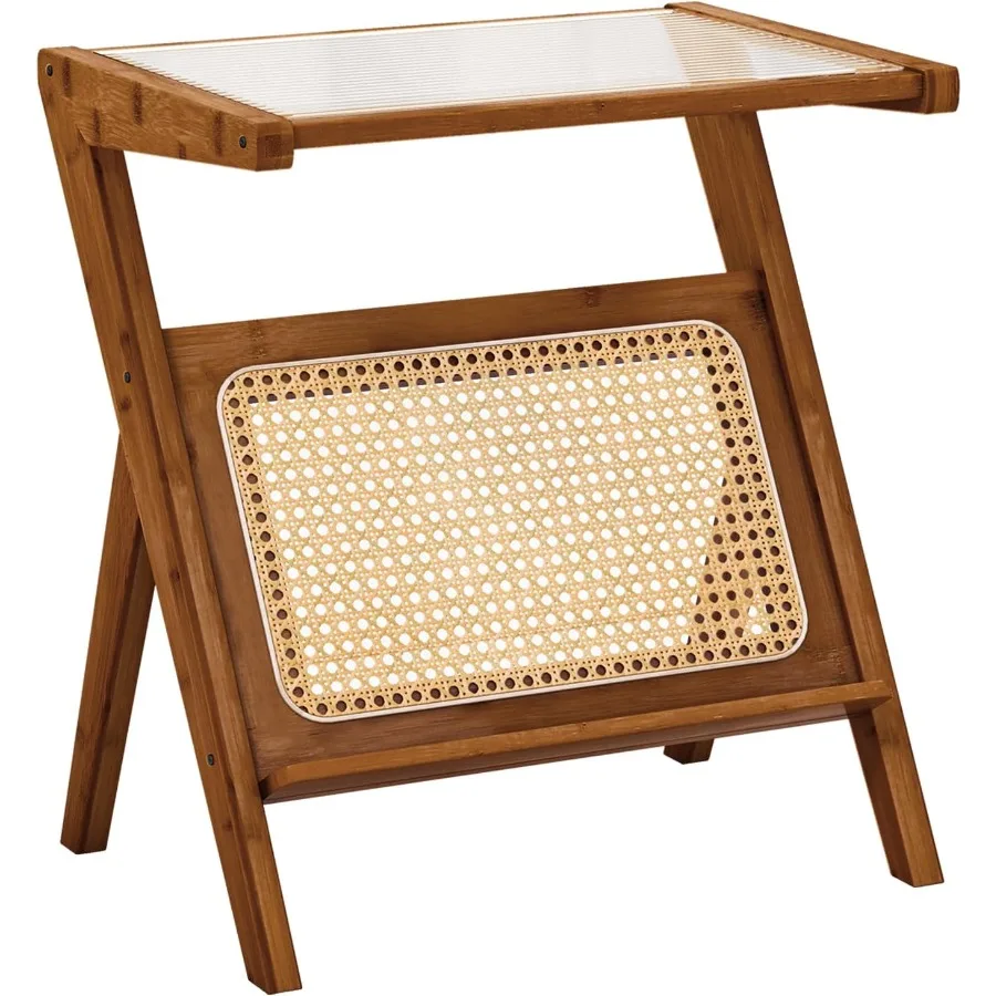 Bamboo Side Table with Glass Top and Storage Rack for Living Room Bedroom Small Coffee Table End Table in Walnut
Bamboo Side Table with Glass Top and Storage Rack for Living Room Bedroom Small Coffee Table End Table in Walnut