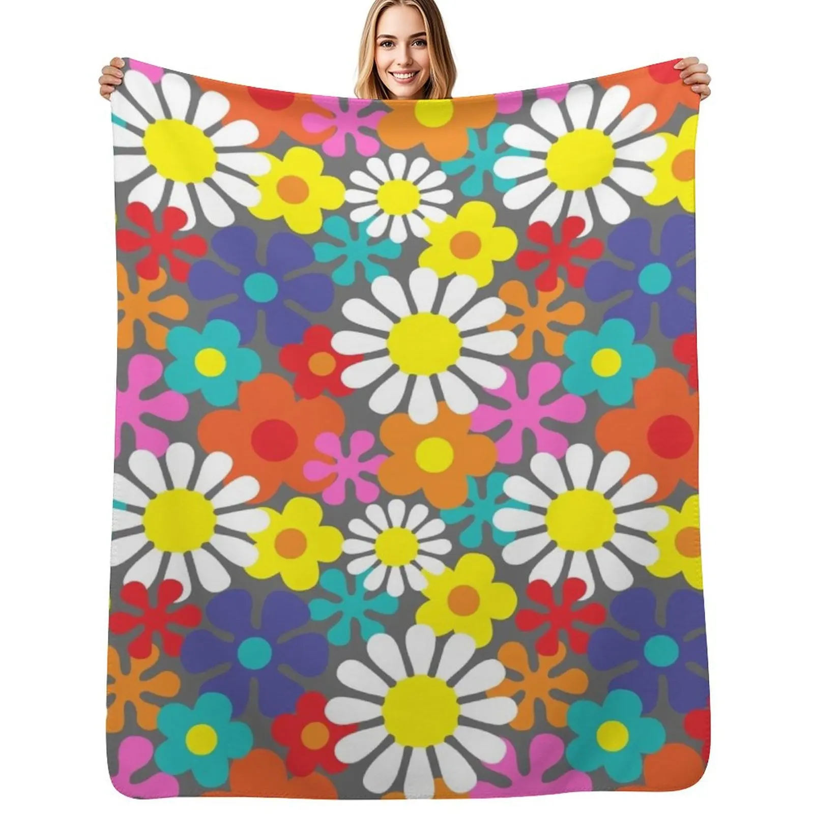 Funky Hippie Flower Power Pattern Throw Blanket No Pilling Soft Warm Blanket for Bed
Funky Hippie Flower Power Pattern Throw Blanket No Pilling Soft Warm Blanket for Bed