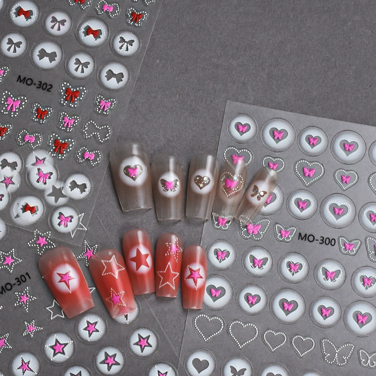 Nail Art Decals 5D Emboss Hollow Pink Bowknots Hearts Stars Adhesive Sliders Butterflys Nails Stickers Decorations For Manicure
Nail Art Decals 5D Emboss Hollow Pink Bowknots Hearts Stars Adhesive Sliders Butterflys Nails Stickers Decorations For Manicure