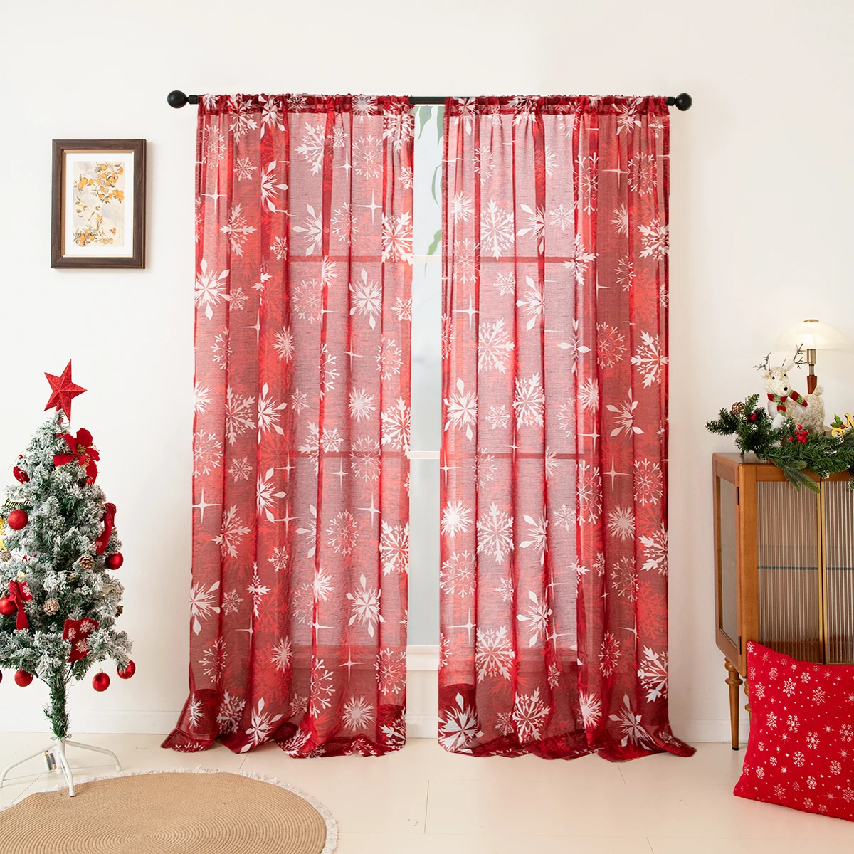 2PCS Christmas decoration snowflake gold deer curtain and window screen, suitable for living room, bedroom, home decoration, pol
2PCS Christmas decoration snowflake gold deer curtain and window screen, suitable for living room, bedroom, home decoration, pol