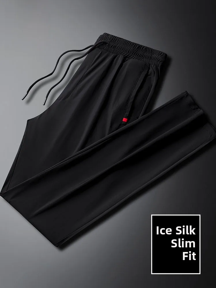 Мужские спортивные брюки больших размеров из быстросохнущей ткани, ультратонкие, свободные, эластичные, из ледяного шелка, повседневные, модные, свободного кроя
Мужские спортивные брюки больших размеров из быстросохнущей ткани, ультратонкие, свободные, эластичные, из ледяного шелка, повседневные, модные, свободного кроя