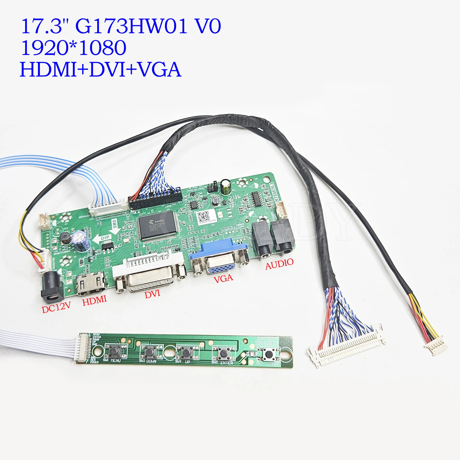 For G173HW01 V0 G173HW01 V.0 17.3 inch LCD Monitor 1920x1080 LVDS Controller board HDMI DVI VGA Audio DIY laptop monitor driver 
For G173HW01 V0 G173HW01 V.0 17.3 inch LCD Monitor 1920x1080 LVDS Controller board HDMI DVI VGA Audio DIY laptop monitor driver