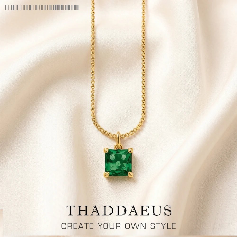Gold Plated Pendant Green Square Stone Summer Fine Jewelry Europe 925 Sterling Silver Vintage Gift For Woman
Gold Plated Pendant Green Square Stone Summer Fine Jewelry Europe 925 Sterling Silver Vintage Gift For Woman