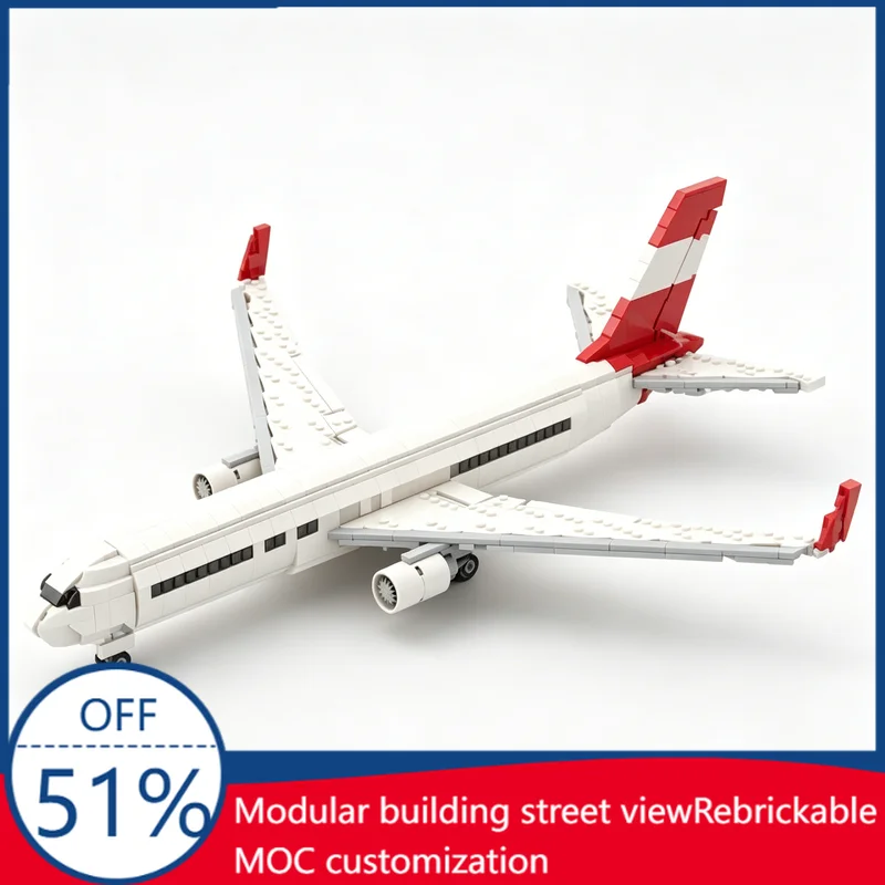 1294PCS MOC 1:100 Scale Boeing 767-300ER Austrian Airlines Livery Passenger Aircraft Building Blocks Education Toy Festival Gift
1294PCS MOC 1:100 Scale Boeing 767-300ER Austrian Airlines Livery Passenger Aircraft Building Blocks Education Toy Festival Gift
