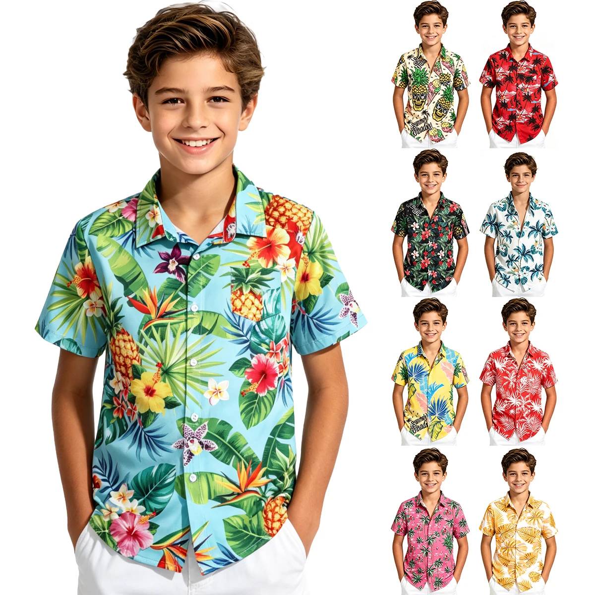 Boys Hawaiian Shirt Kids Summer Beach School Gift Casual Top Teenager Novelty Fashion Daily Holiday Birthday Tee
Boys Hawaiian Shirt Kids Summer Beach School Gift Casual Top Teenager Novelty Fashion Daily Holiday Birthday Tee