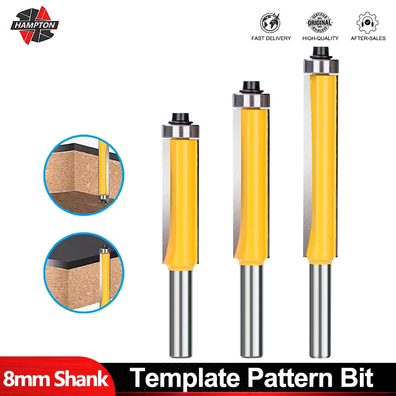 HAMPTON 8mm Shank Tenon Cutter Set 1/2 Inch Dia Flush Trim Straight Router Bit With Bearing End Milling Cutter For Wood
HAMPTON 8mm Shank Tenon Cutter Set 1/2 Inch Dia Flush Trim Straight Router Bit With Bearing End Milling Cutter For Wood