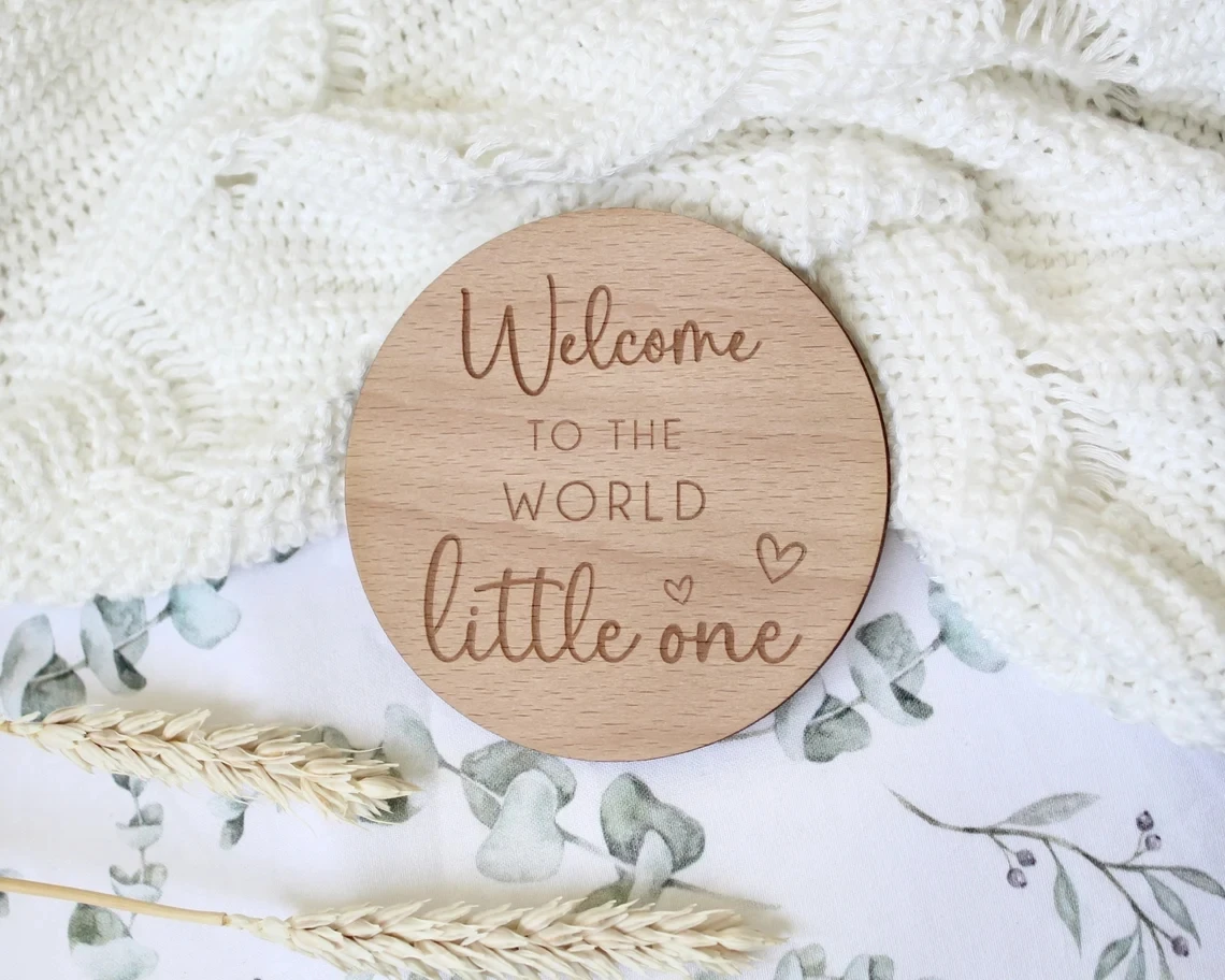 Baby Arrival Sign|Welcome to the World|Hello WorldlEngraved Name Plaque|Wooden Birth Gift|Social Media Photo Prop Disc|Hearts
Baby Arrival Sign|Welcome to the World|Hello WorldlEngraved Name Plaque|Wooden Birth Gift|Social Media Photo Prop Disc|Hearts