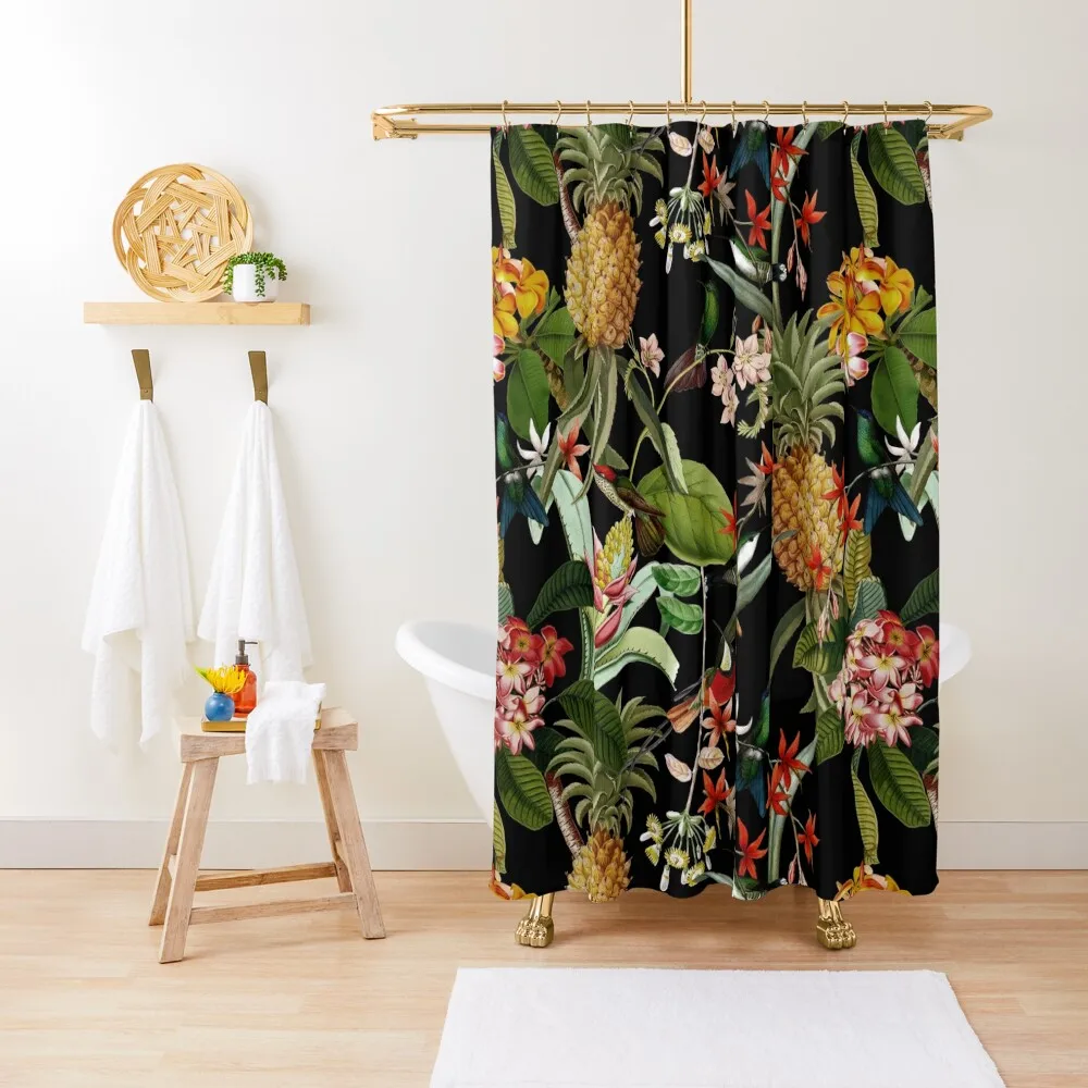 Tropical hummingbirds and pineapples pattern black Shower Curtain Anime Shower Modern Bathroom Accessories Curtain
Tropical hummingbirds and pineapples pattern black Shower Curtain Anime Shower Modern Bathroom Accessories Curtain