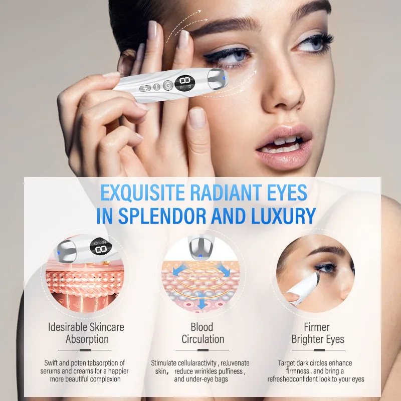 Eye massage introducer lightens dark circles eye bags eye pencil vibration heats IPL eye beauty device
Eye massage introducer lightens dark circles eye bags eye pencil vibration heats IPL eye beauty device