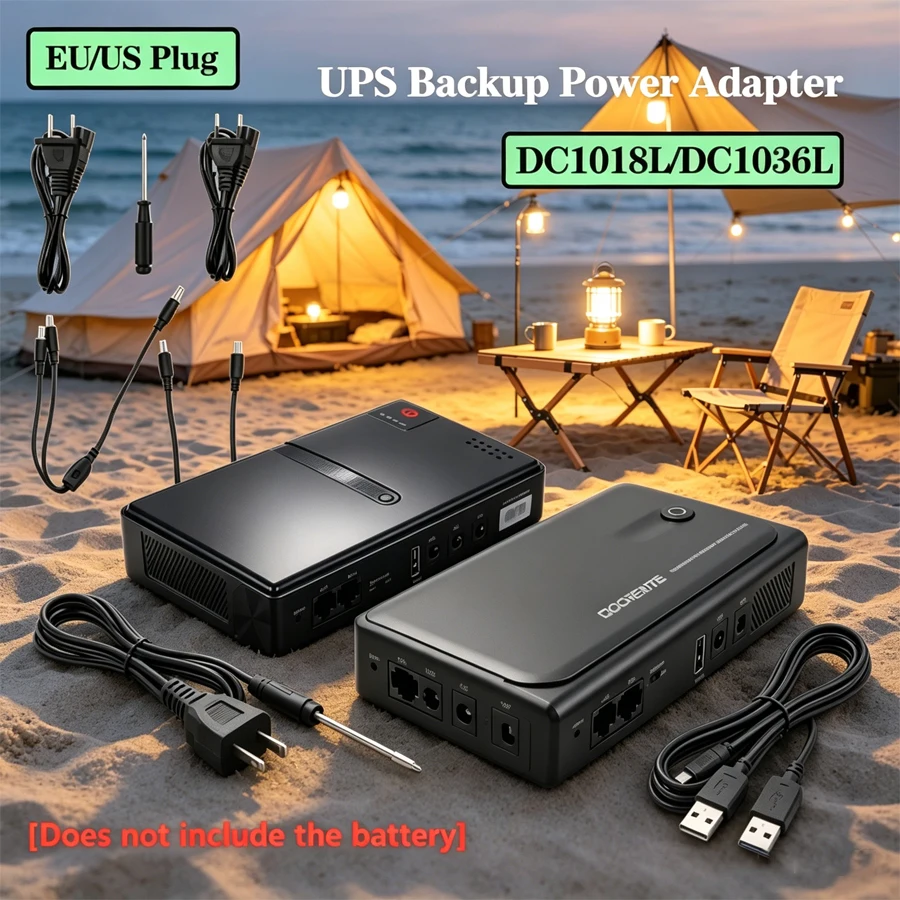 DC18W/36W DC1018L/DC1036L 1A/2A 5V/9V/12V Large Capacity Multipurpose Mini Portable UPS Backup Power Adapter for WiFi Router