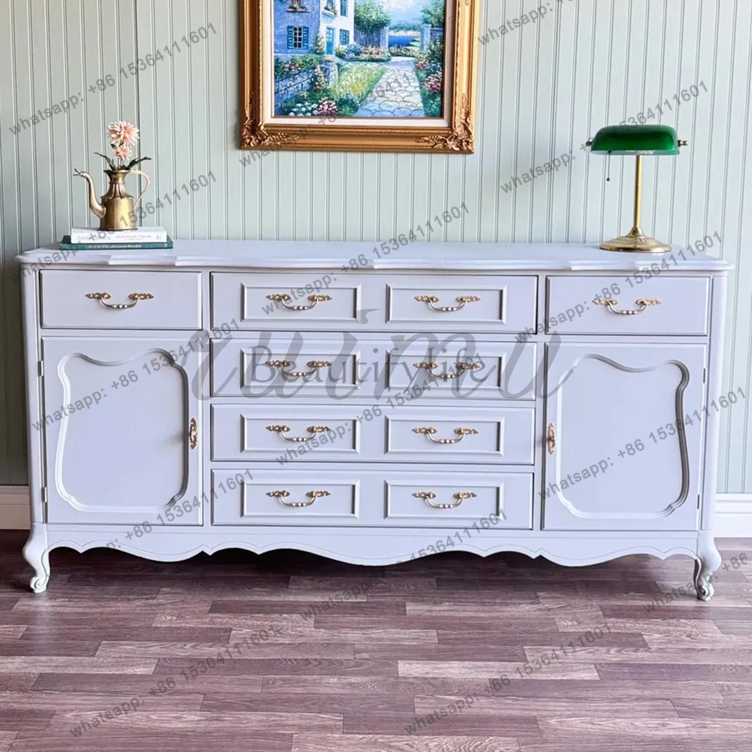 Zj. French pastoral light purple chest master bedroom bedside storage cabinet American vintage home
Zj. French pastoral light purple chest master bedroom bedside storage cabinet American vintage home