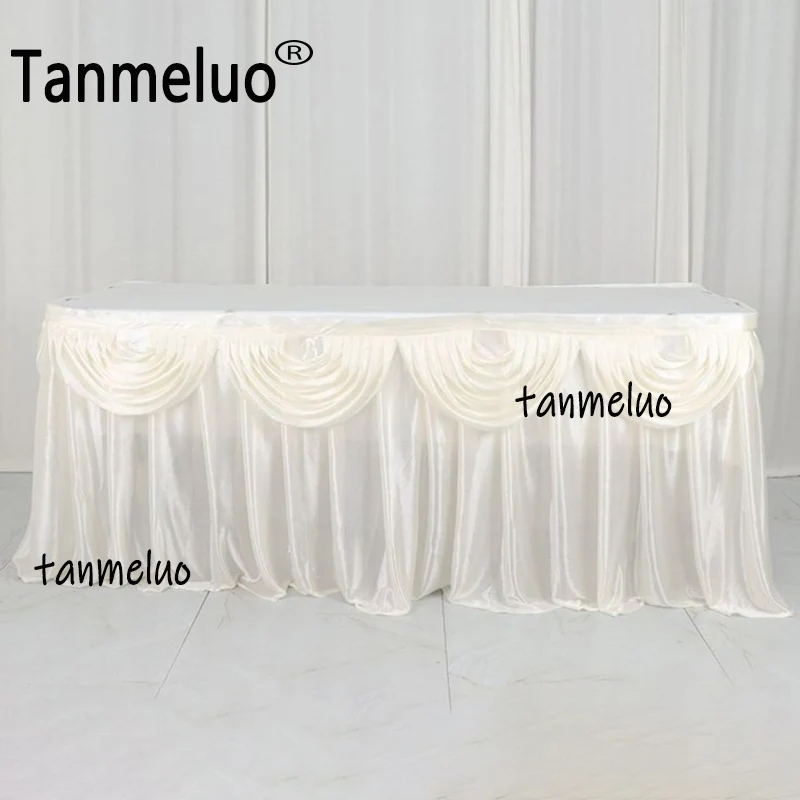 Birthday Baby Shower Table Cloth Skirt with Color Swag Drape Transparent Ice Silk Table Skirting Wedding Party Event Decoration
Birthday Baby Shower Table Cloth Skirt with Color Swag Drape Transparent Ice Silk Table Skirting Wedding Party Event Decoration