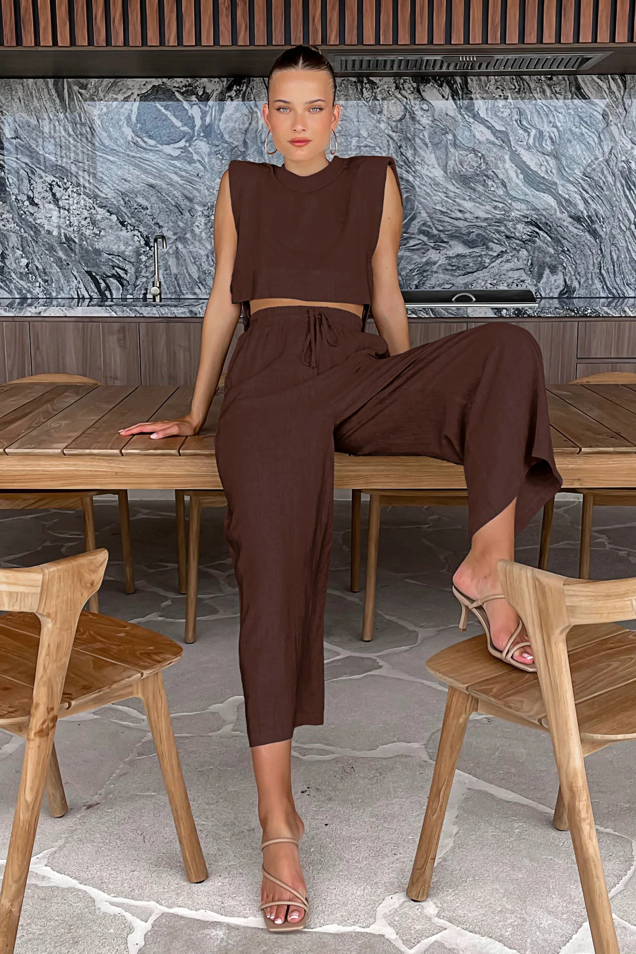 Ladies Cotton Linen Pants Sets Women Summer 2 Piece Lace-Up Crop Tops Vacation Elastic Waist LooseTops Long Pants Suits Female
Ladies Cotton Linen Pants Sets Women Summer 2 Piece Lace-Up Crop Tops Vacation Elastic Waist LooseTops Long Pants Suits Female