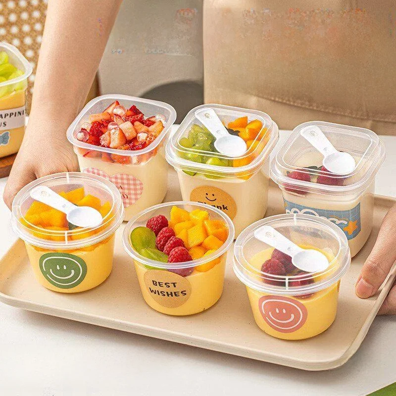 Thickened PP Plastic Pudding Cup with Lid And Spoon Ice Cream Mousse Yogurt Packaging Box Soup Bowl Dessert Cup Disposable Ta...
Thickened PP Plastic Pudding Cup with Lid And Spoon Ice Cream Mousse Yogurt Packaging Box Soup Bowl Dessert Cup Disposable Ta...
