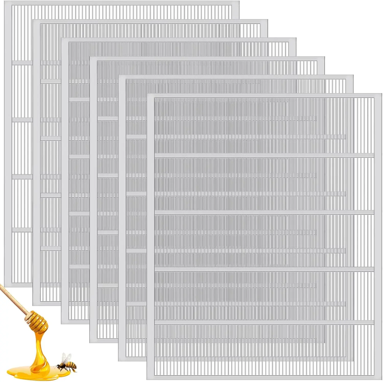 6 Pcs Metal Queen Excluder for 10 Frame Hive, Separates Queen Bees from Honey, Beekeeping Tools Supplies, 20.08 x 16.14 Inch
6 Pcs Metal Queen Excluder for 10 Frame Hive, Separates Queen Bees from Honey, Beekeeping Tools Supplies, 20.08 x 16.14 Inch