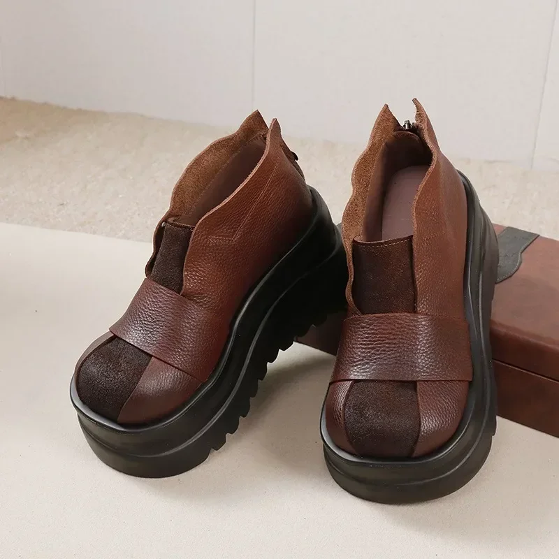 Birkuir Flat Platform Shoes Women Back Zip 9.5cm Thick Heel Pumps Genuine Leather Luxury Shoes Mixed Colors Wedges Ladies Shoes
Birkuir Flat Platform Shoes Women Back Zip 9.5cm Thick Heel Pumps Genuine Leather Luxury Shoes Mixed Colors Wedges Ladies Shoes